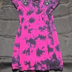 Rock & Roll Cowgirl Pink and Black Flutter Sleeve Sundress